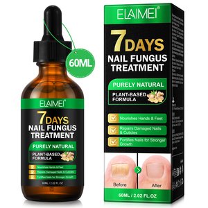 ELAIMEI Private Label 60ml naturale 7 giorni trattamento fungino dello zenzero unghie riparazione olio siero originale per la crescita rapida delle unghie siero - Product Image 2