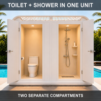 Toilettes mobiles en conteneur avec salle de douche, salle de bain moderne haut de gamme personnalisée pour parc public