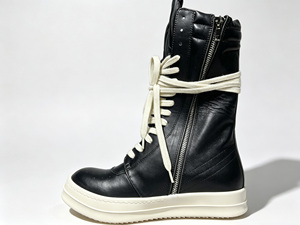 Bottes montantes épaisses noires en cuir véritable à lacets, bout rond, semelle extérieure en caoutchouc, semelle intermédiaire en EVA, toutes saisons, motif uni - Product Image 1