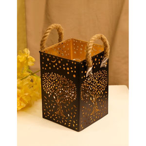 Support de bougie votive perforé en métal noir forgé pour la vente en gros, proposé par les exportateurs - Product Image 1