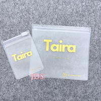 Sac à bijoux givré à fermeture éclair en plastique EVA personnalisé avec logo mini pochette à bijoux zip-lock pour emballage d'accessoires de bague