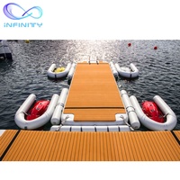 Plateforme flottante gonflable commerciale en drop stitch, quai pour jet-ski, plateforme de pêche gonflable pour la mer
