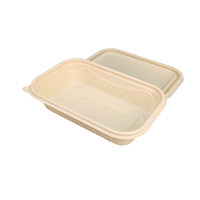 Conteneur alimentaire jetable biodégradable, vaisselle, boîte en amidon de maïs 350/500/650/750/850/1000/1250 ml, compatible micro-ondes et congélateur