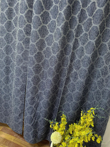 Bindi <strong>Navy</strong> Blue Grommet Vintage Room Darkening Lantern <strong>Pattern</strong> Geometric Jacquard Blackout <strong>Curtains</strong> for Living Room Bedroom - Product Image 2