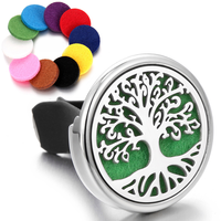Diffuseur d'huiles essentielles pour voiture, clip de ventilation Arbre de Vie, avec tampon en feutre remplaçable, parfum automobile, aromathérapie, accessoires auto