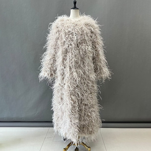Abrigo de Plumas de Avestruz Extra Largo Hecho a Medida para <span class=keywords><strong>Mujer</strong></span>, Chaqueta de Lujo - Product Image 3
