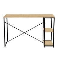 Bureau d'ordinateur moderne à cadre en acier avec étagère Bureau de bureau à domicile minimaliste