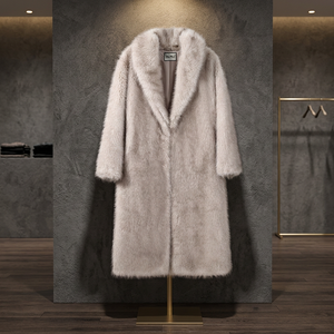 Manteau long en fausse fourrure de renard pour femme, style Neo Mint Luxury Mob Wife, hiver 2024, duveteux - Product Image 3