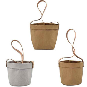 Wholesale hanging <b>baskets</b> <b>for</b> home decorations, Japanese minimalist leather flower pots and hammocks, hanging <b>plant</b> bonsai. - Product Image 3