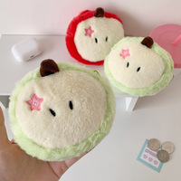 Porte-monnaie mignon en forme de pomme, pendentif en peluche de dessin animé créatif, mini sac, sac pour écouteurs d'étudiant, rangement pour câble de données, petit sac modèle FX68 fabriqué