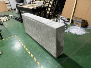 Lit à sommier moderne et luxueux réglable avec cadre chromé en velours doux, rangement et capitonnage, en bois écologique - Product Image 6