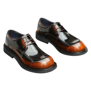 Mocassins Homme Rétro Élégants en Cuir Véritable à Boucle et Lacets, Imperméables, Style Business Décontracté Sportif, Tige en Cuir de Vachette - Product Image 1