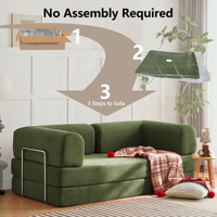 Canapé convertible en boîte, lit d'appoint pliable, gain de place pour appartement et chambre d'amis, canapé-lit côtelé orange sans structure, mobilier de salon OEM ODM