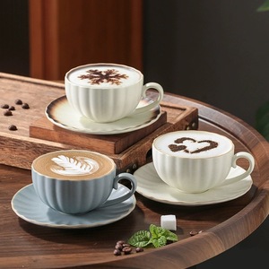 Juego <span class=keywords><strong>de</strong></span> Taza y Platillo <span class=keywords><strong>de</strong></span> Cerámica Estilo Europeo <span class=keywords><strong>de</strong></span> 200 ml Personalizado para Café Latte, Cappuccino, Recuerdos <span class=keywords><strong>de</strong></span> Boda y Regalos Corporativos - Product Image 3