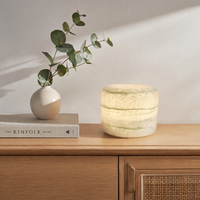 Marbre naturel personnalisé pour la décoration du salon, table en marbre de luxe pour la maison, lampe de lecture LED en marbre naturel, éclat chaud
