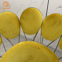 Chaises de loisirs en velours pour club, luxe, design moderne, chaise de salle à manger en velours unique jaune