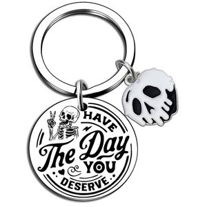 Design Custom Halloween Color-printed Metal Keychain Ghost Pattern Pendant Accessories - Product Image 5
