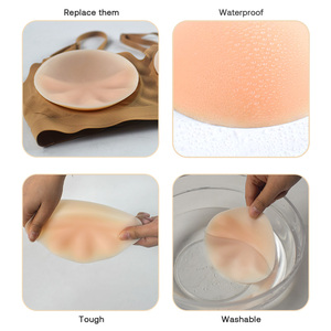 Almohadillas de <span class=keywords><strong>silicona</strong></span> OEM para realce de <span class=keywords><strong>senos</strong></span>, efecto push-up y levantamiento, en forma de triángulo redondo, para sujetadores y trajes de baño de mujer. - Product Image 3