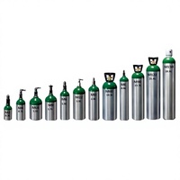 Bouteilles de gaz en alliage d'aluminium de qualité médicale MEDEASE, haute pression, capacité optionnelle de 0,3L à 28,9L