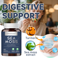 Gélules GlowLeaf Marque Privée Ashwagandha Huile de Nigelle Seamoss pour l'Énergie, le Soutien Immunitaire et Digestif Adulte