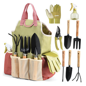 For 9-Piece Outdoor Garden Tool Set with Wood Handles Scissors Gift for Courtyard & Balcony Gardening Tools