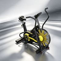 Bicicleta de Ejercicio Comercial con Resistencia por Aire y Brazos Móviles, Monitor LCD para Entrenamiento Cardiovascular de Cuerpo Completo HIIT