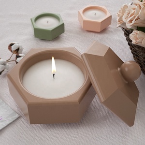DM830 Plâtre Béton Bougie Pot Silicone <span class=keywords><strong>Moulage</strong></span> DIY Hexagonal Résine Bijoux Boîte De Rangement Moule Avec Couvercle - Product Image 5