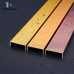 Profilé en aluminium encastré en forme de U pour plafond, mur de fond et moulures décoratives - Product Image 1