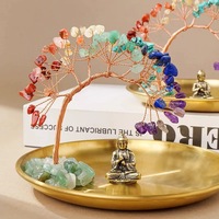Adorno de Árbol de Cristal Natural, Árbol de la Vida de los Siete Chakras, Decoración de Buda, Meditación Zen, Árbol del Dinero