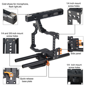 Nouveau C5 Photo personnalisé en alliage d'aluminium Action caméra <span class=keywords><strong>Cage</strong></span> côté Hande caméra <span class=keywords><strong>Cage</strong></span> pour appareil photo reflex numérique - Product Image 2