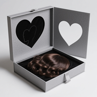 Boîte cadeau de luxe personnalisée avec logo, double porte et ruban, en carton ISO 9001, à couvercle rabattable, pour emballage de perruques, boîtes rigides pour petites séries