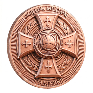 Moneda de 1 onza de Cobre Puro con Sagrado Corazón de Jesús, Grabado en Relieve 3D, Impresión UV, Artículo Religioso Católico Cristiano Coleccionable - Product Image 2