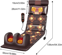 Coussin de massage électrique infrarouge pour le corps entier avec compression par airbag, rouleaux vibrants, design ergonomique en cuir PU, pour la maison, le bureau et la voiture