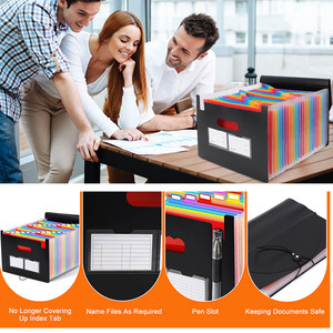 Organizzatore per Documenti con 13/25 Tasche, Cartella Portadocumenti a Fisarmonica in PP Resistente agli Strappi, Formato <span class=keywords><strong>A4</strong></span> con Linguette Colorate - Product Image 6