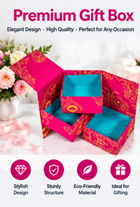 Coffret Cadeau Rouge Vif et Bleu avec Compartiments Superposés, Doublure Lisse, Couleurs Personnalisées, Logo et Taille sur Mesure pour Bijoux et Accessoires - Product Image 4