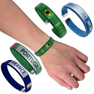 Pulsera de Recuerdo con Bandera de País, Diámetro de 65 mm, Pulsera Deportiva de Amistad, Pulsera de Moda para Fanáticos del Fútbol, para Hombres y Mujeres - Product Image 1