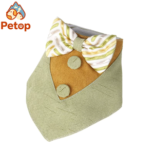 Petop 环保双层纯棉帆布头巾 可调节三角围巾 适合狗狗和幼犬 可水洗 中国制造 适合秋季场合 - Product Image 1