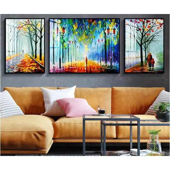 Home Decor Wall Art Crystal Porcelain Painting Forest 3d Trees Acrylic Hand-painted Paintings Canvas For Wall