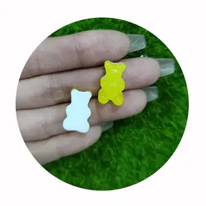 100pcs kẹo màu nhựa gấu flatback Gummy gấu Cabochon cho nghệ thuật móng tay quyến rũ trẻ em tóc Bow trung tâm DIY điện thoại trường hợp trang trí nội thất