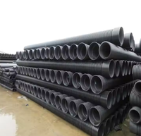 300mm DN 500mm 600mm Sn8 égouts Double paroi Hdpe 6 pouces tuyaux ondulés prix ou Drainage