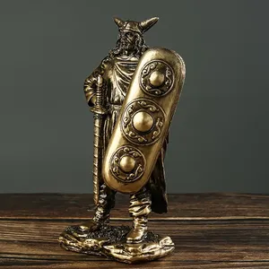 Stampo in Resina per Sculture in Bronzo di Guerrieri Vichinghi della Mitologia Norrena, Ornamenti di Cavalieri in Armatura Antica, Scultura in Rame per Arredamento Casa - Product Image 2
