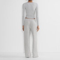 Ensembles de vêtements de détente tricotés de haute qualité pour femmes Ensemble de vêtements de salon de créateur de mode personnalisé en coton Pantalon et haut pour femmes
