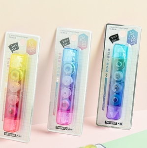 プログレッシブカラー修正テープ学生用ポータブル多機能エラー修正透明プラスチックドット接着剤2-in-1 16m 5mm - Product Image 6