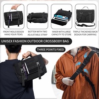 Tas Kurir Taktis Kapasitas Besar Tahan Air Tas Selempang Bahu Penutup Ritsleting Dapat Disimpan untuk Bersepeda