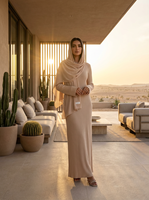 Robe longue maxi en maille côtelée respirante style Dubaï 2026 pour femme – Mode Moyen-Orient