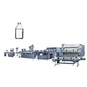 Low Water and Power Consumption Automatic Glass Bottle IV Solution Washing Sterile Filling and Capping Machine Production Line