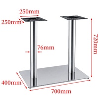 Pieds de table modernes de luxe pour bar et restaurant, style industriel, noir chromé, pour table rectangulaire de salle à manger ou de café, en acier.
