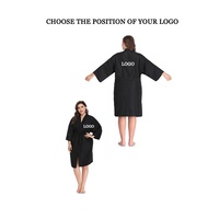 Peignoir Kimono Personnalisé avec Logo, Imperméable, avec Poches, pour Salons de Beauté, Spas, Clients, Invités, Barbiers, Cape de Coiffure, Blouse de Travail pour Femmes et Hommes