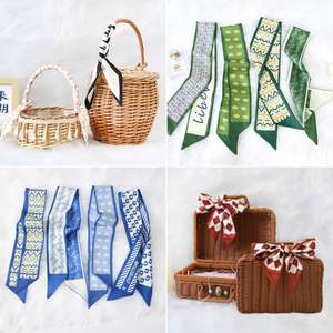 ผ้าพันคอไหมโพลีเอสเตอร์สีสดแบบแคบ ขนาด 6x88 ซม. สไตล์เกาหลี ขายส่ง สำหรับผู้หญิง ใช้เป็นที่คาดผม หรือหูหิ้วกระเป๋า รุ่น YKH0099 - Product Image 4