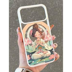 Coque de téléphone magnétique Lotus Blessing pour iPhone 11 à 17 Pro Max, en TPU souple, motif fleur blanche, unisexe - Product Image 4